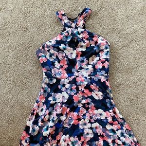 Express size 4 babydoll cross neck dress